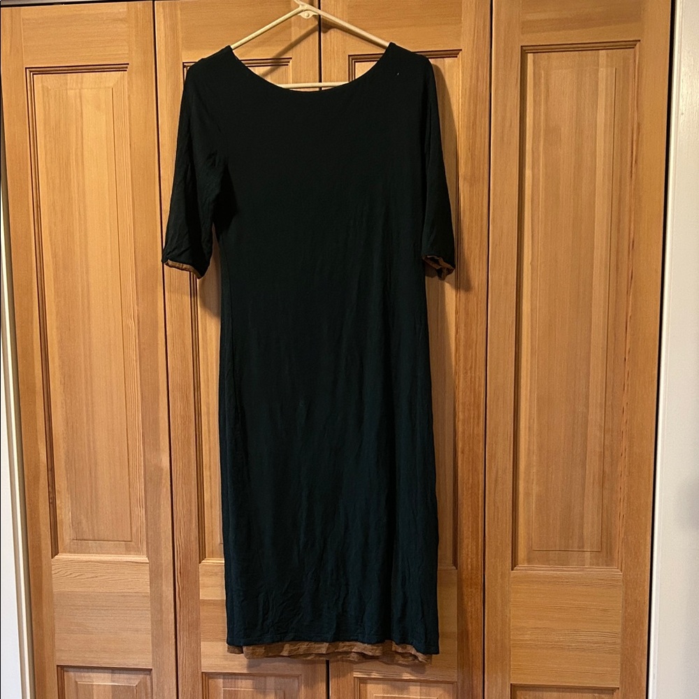 Green and Camel reversible Women's Dress